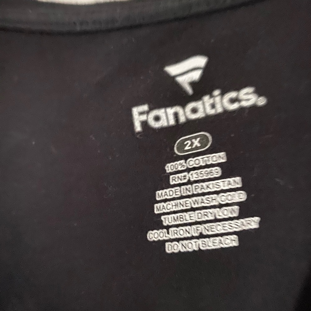 Fanatics Black Cotton T-Shirt 2X
